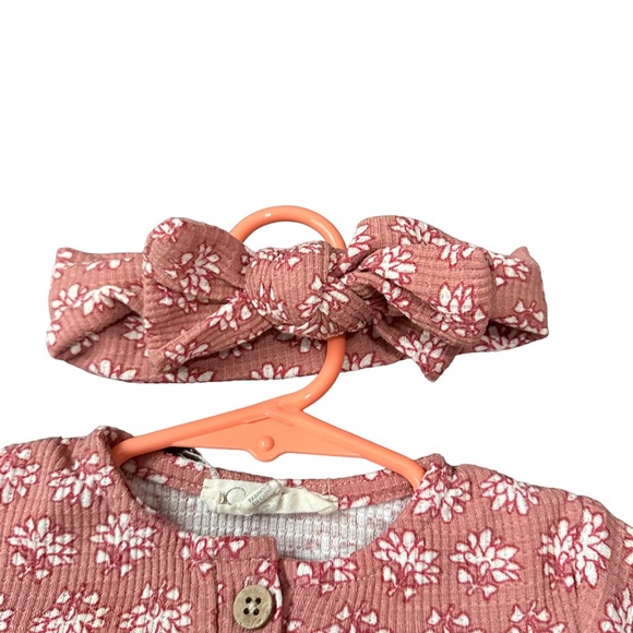Jessica Simpson one romper size 12 months mauve color with matching headband - Picture 4 of 6